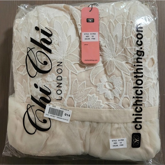 NWT Chi Chi London A Love Above The Rest Dress in Blush Pink Size 12 - Picture 8 of 9